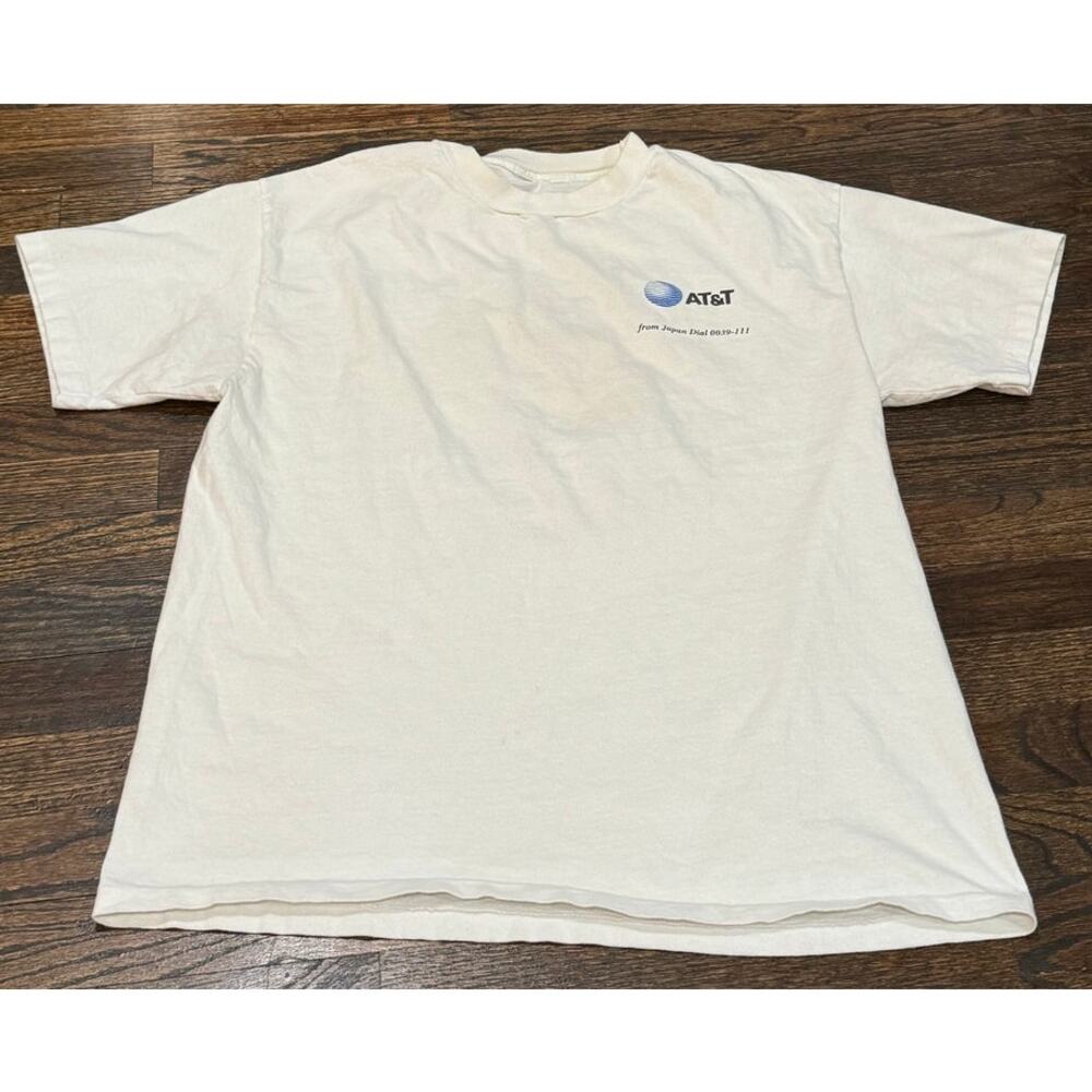 Vintage AT&T T-Shirt Global Card Back Graphic Tech Rare Size Large